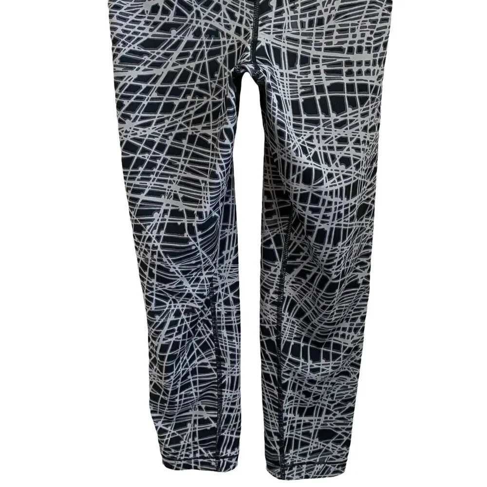 Nike Pro XS Compression Leggings Printed Gray Black Cropped Workout
